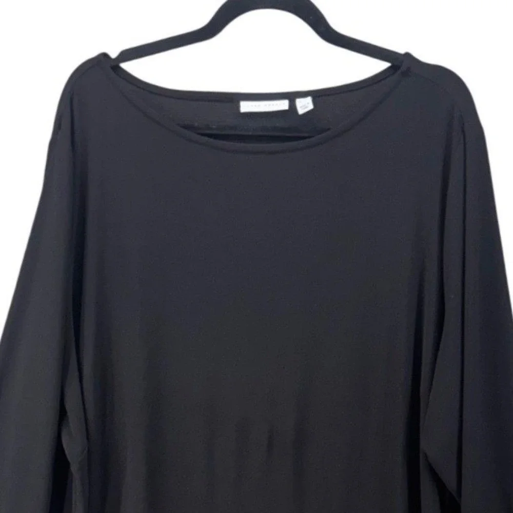 Susan Graver Womans Tunic Top Size 3X Liquid Knit Simple Basic Coastal Artsy